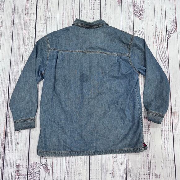 Chaps Ralph Lauren Fleece Lined Denim Shirt Jacket Men’s XL Vintage - Picture 2 of 8